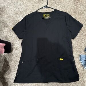 FIGS Classic Black V-Neck Scrub Top